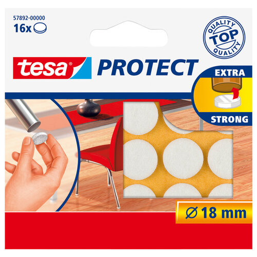 Tesa Beschermvilt Tesa antikras 57892 18mm rond wit