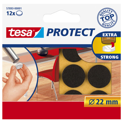 Tesa Feutrine anti-rayures Tesa 57893 rond 22mm brun