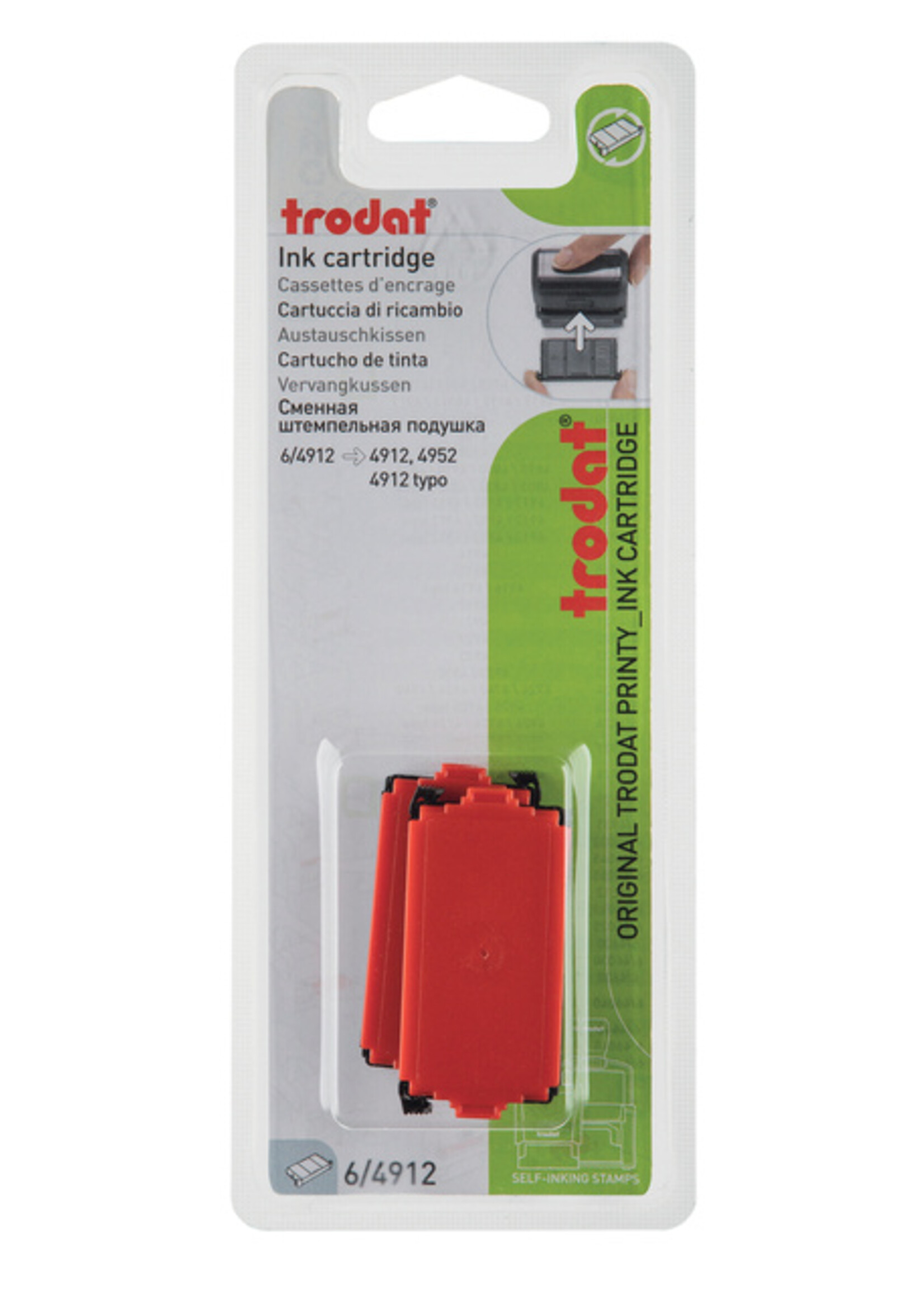 Trodat Cassette d'encrage Trodat 6/4912 2 pièces rouge