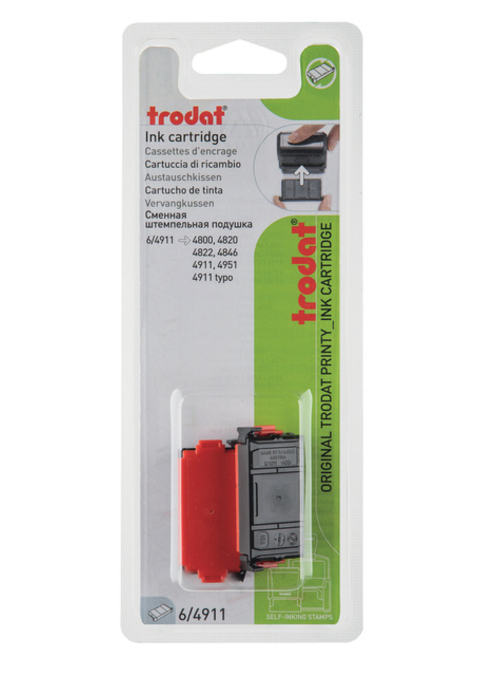 Trodat Stempelkussen Trodat Printy 6/4911 2 stuks rood