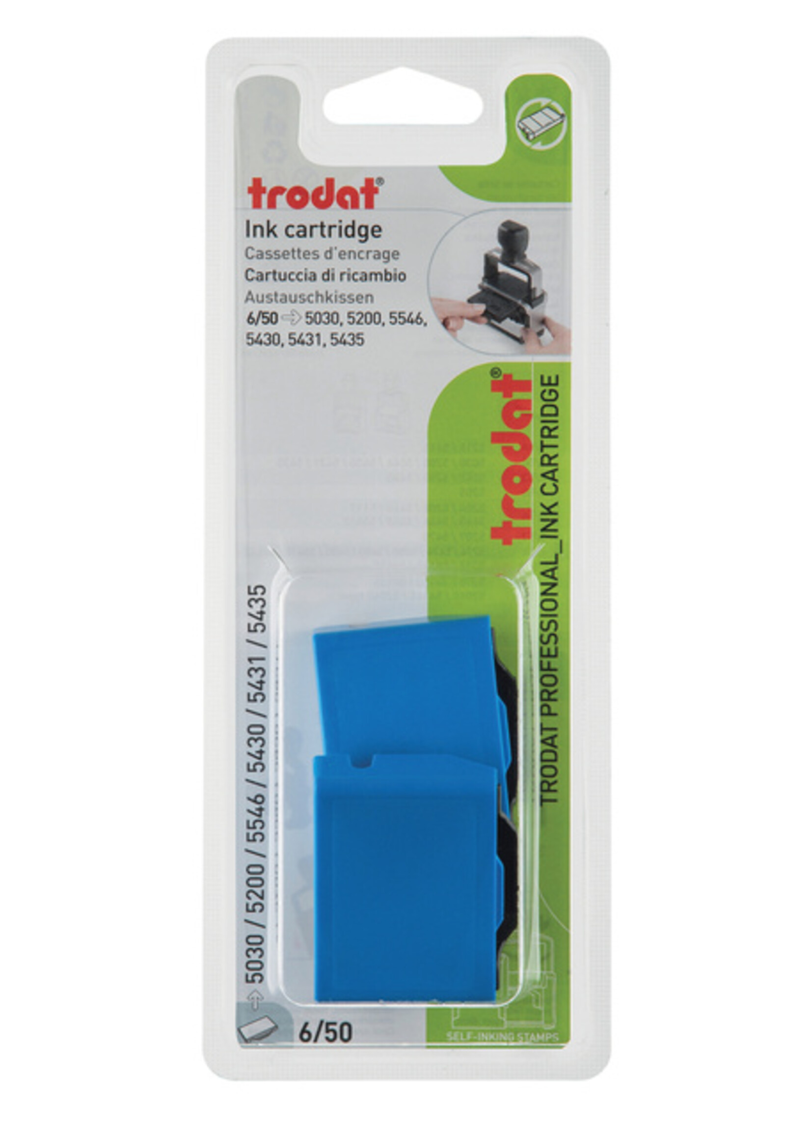 Trodat Cassette d'encrage Trodat 6/50 2 pièces bleu