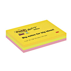 Bloc-mémos 3M Post-it 6445 Super Sticky 152x101mm assorti