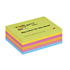 Bloc-mémos 3M Post-it 8645 Super Sticky 203x153mm assorti