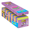 Post-it Bloc-mémos 3M Post-it 654 Super Sticky 76x76mm 21+3 gratuits assorti