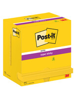 Post-it Bloc mémos 3M Post-it 655 Super Sticky 76x127mm néon jaune