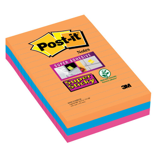 Post-it Memoblok 3M Post-it 4690 Super Sticky 101x152mm lijn Bangkok