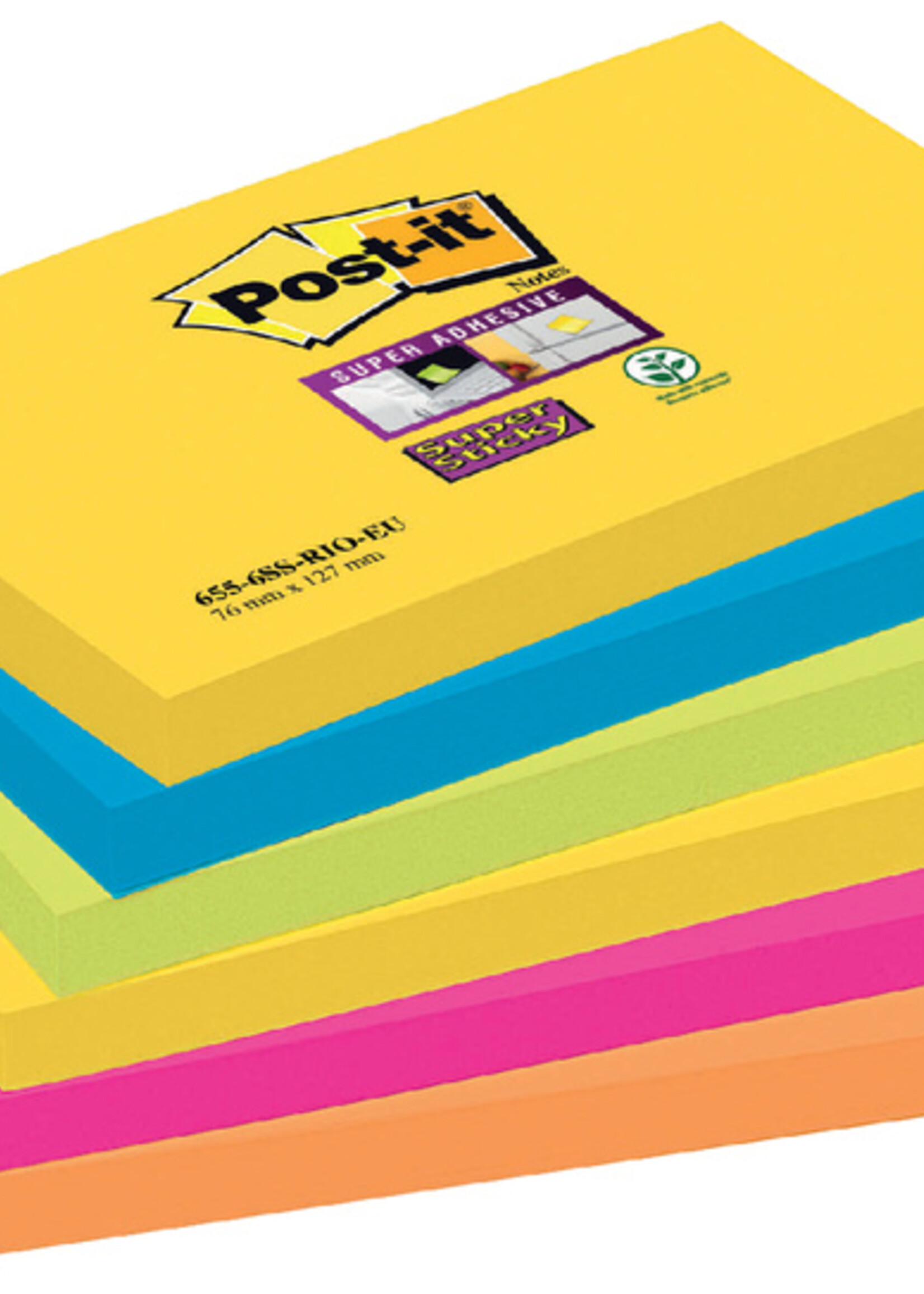 Post-it Bloc-mémos 3M Post-it 655-SSRO Super Sticky 76x127mm Rio