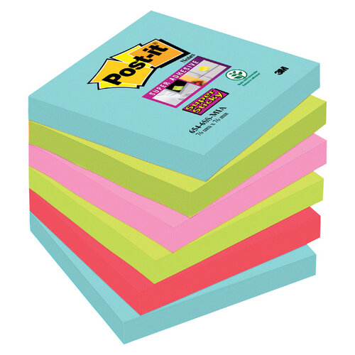 Post-it Bloc-mémos 3M Post-it 654-SSMI Super Sticky 76x76 Miami