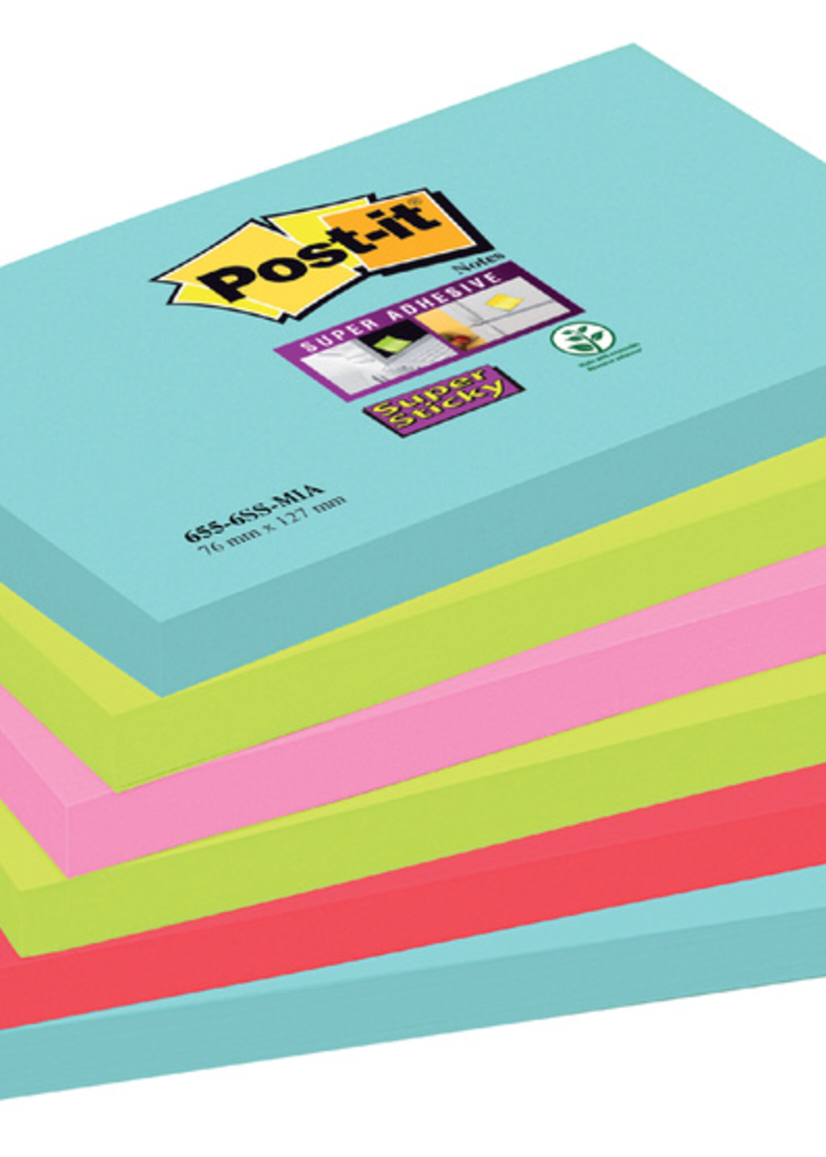 Post-it Bloc-mémos 3M Post-it 655-SSMI Super Sticky 76x127 Miami