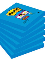 Post-it Memoblok 3M Post-it 654 Super Sticky 76x76mm blauw
