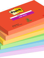 Post-it Bloc mémos 3M Post-it 655 Super Sticky 76x127mm Playful