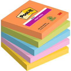 Bloc mémos 3M Post-it 654 Super Sticky 76x76mm Boost