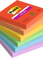 Post-it Bloc mémos 3M Post-it 654 Super Sticky 76x76mm Playful