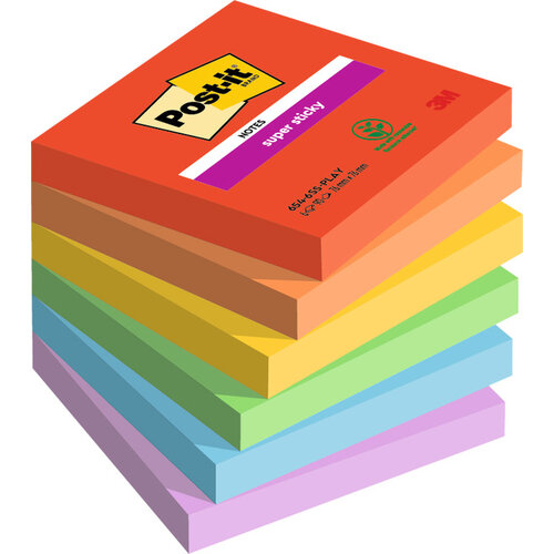 Post-it Memoblok 3M Post-it 654 Super Sticky 76X76mm PLAY