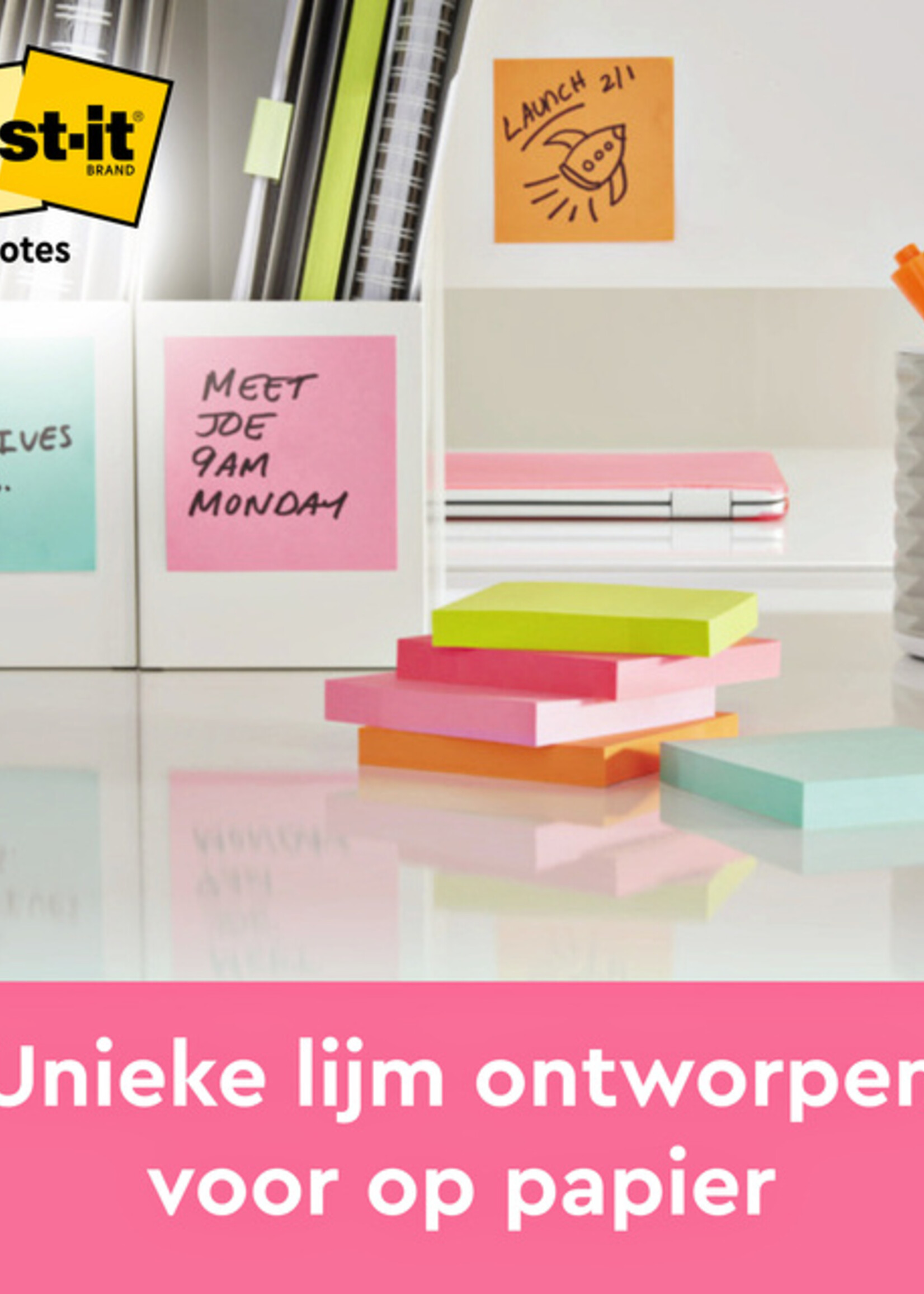 Post-it Memoblok 3M Post-it 655 76X127mm roze