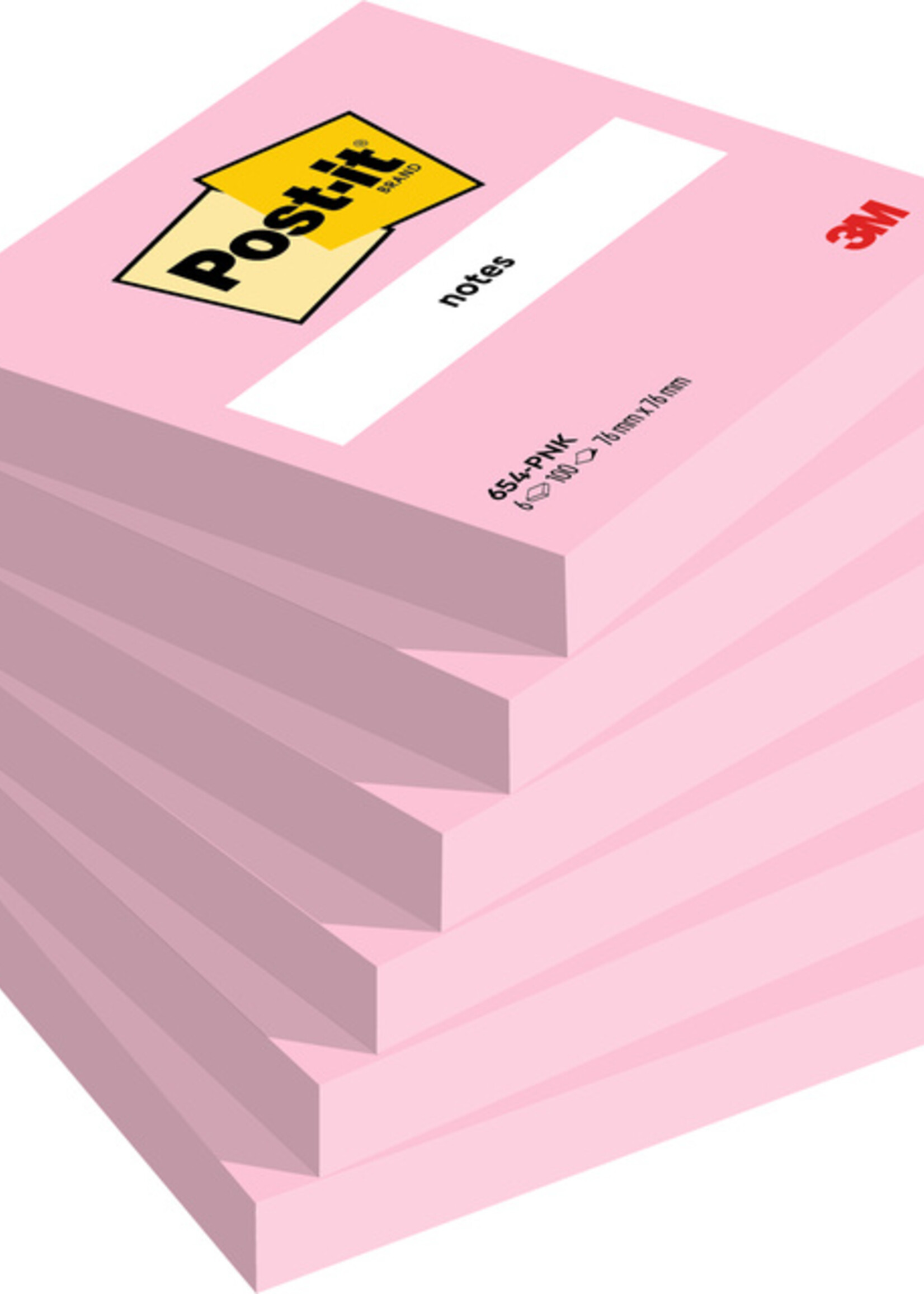 Post-it Bloc mémos 3M Post-it 654 76x76mm rose