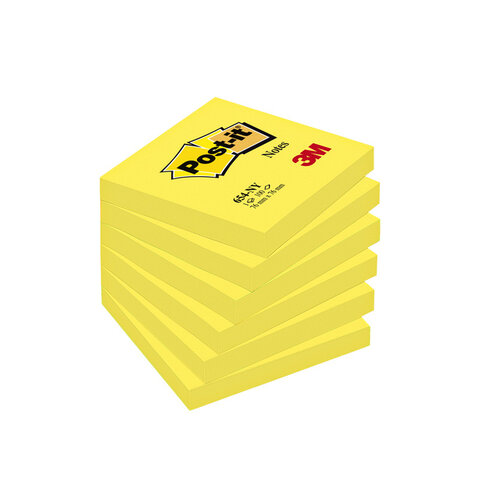 Post-it Bloc-mémos Post-it 654-NGE 76x76mm néon jaune