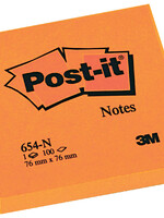 Post-it Bloc-mémos Post-it 654 76x76mm néon orange