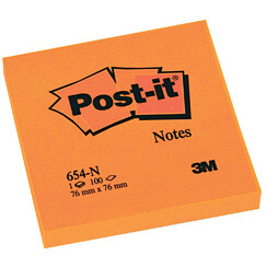 Memoblok 3M Post-it 654 76x76mm oranje