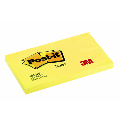 Post-it Bloc-mémos Post-it 655-NGE 76x127mm néon jaune