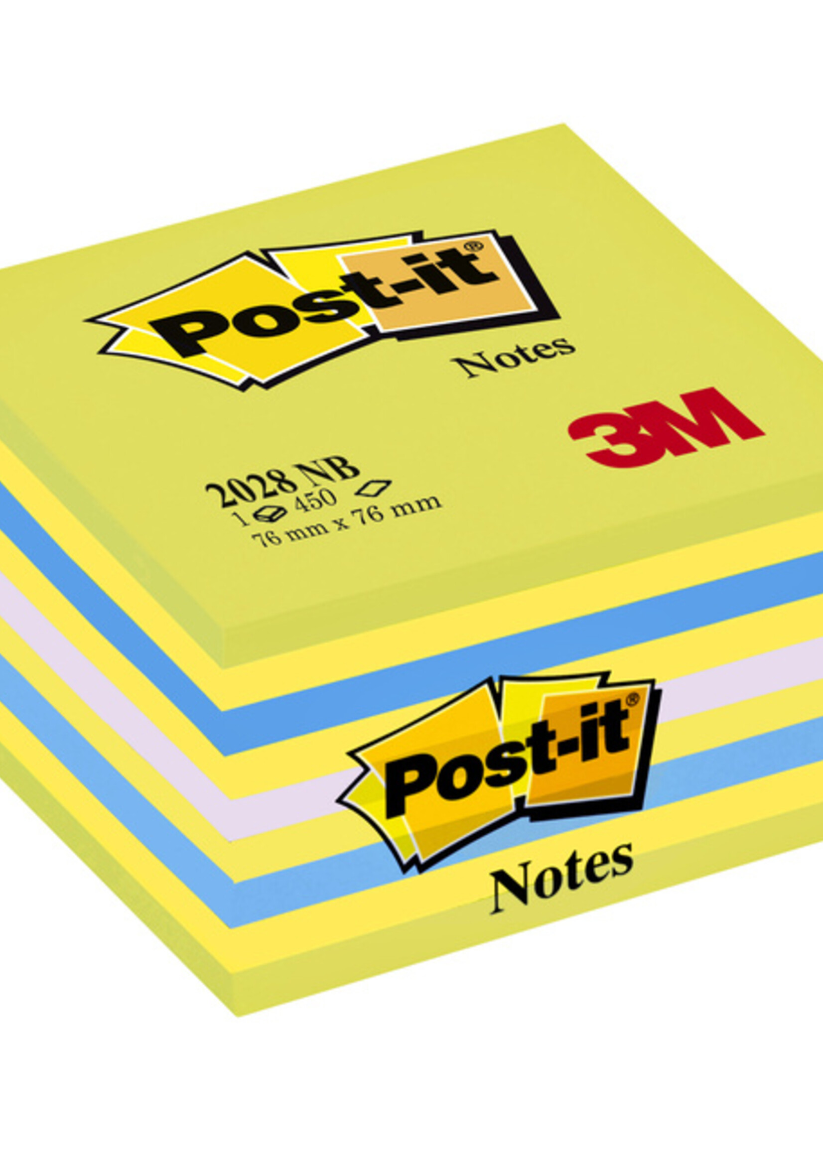 Post-it Bloc-mémos Post-it 2028NB cube 76x76mm néon 450 feuillets