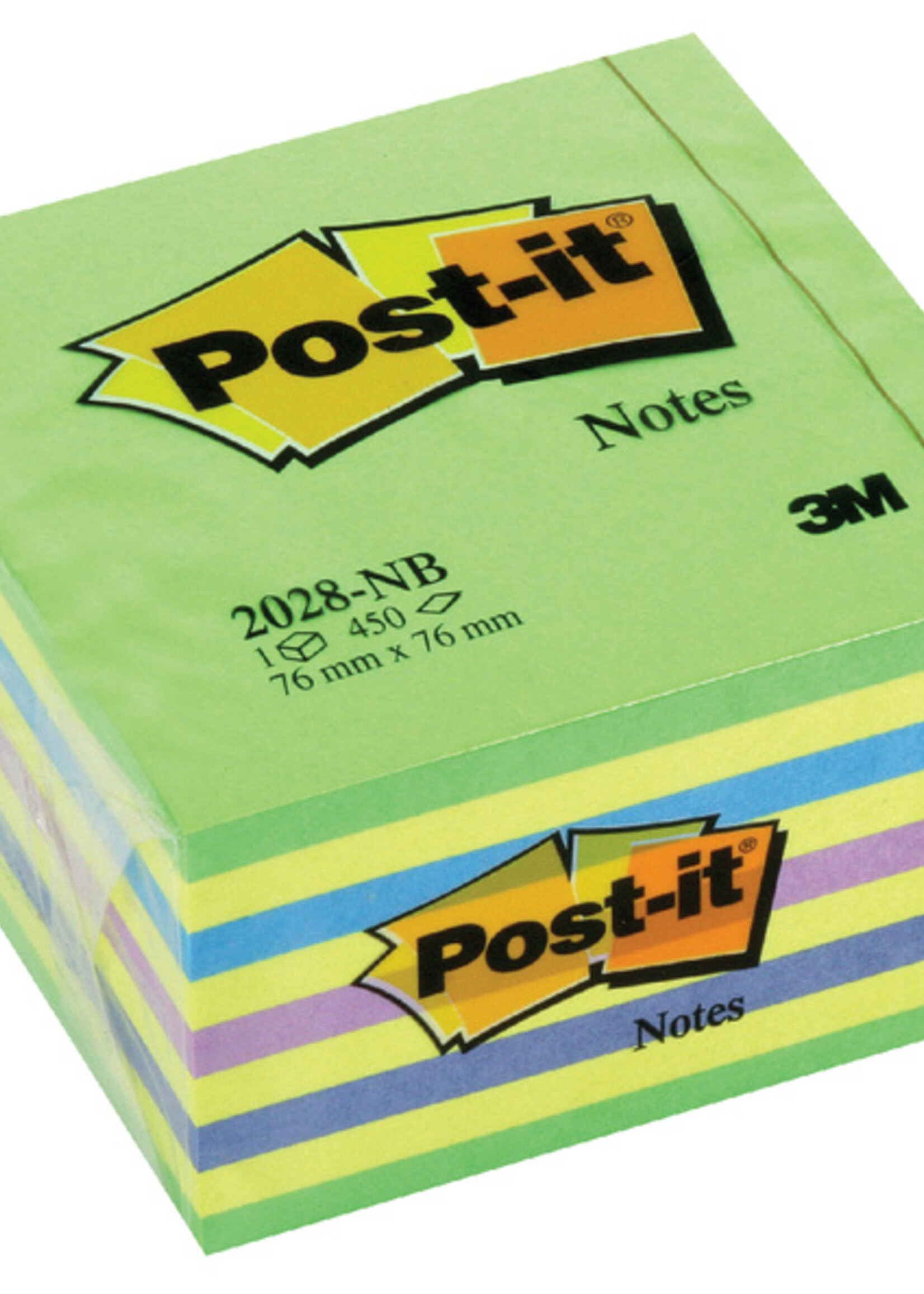 Post-it Bloc-mémos Post-it 2028NB cube 76x76mm néon 450 feuillets