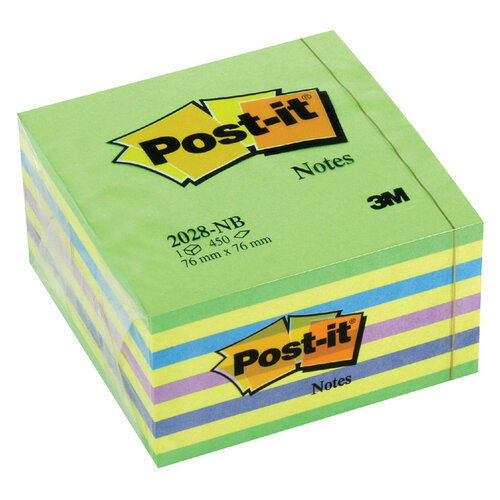 Post-it Bloc-mémos Post-it 2028NB cube 76x76mm néon 450 feuillets