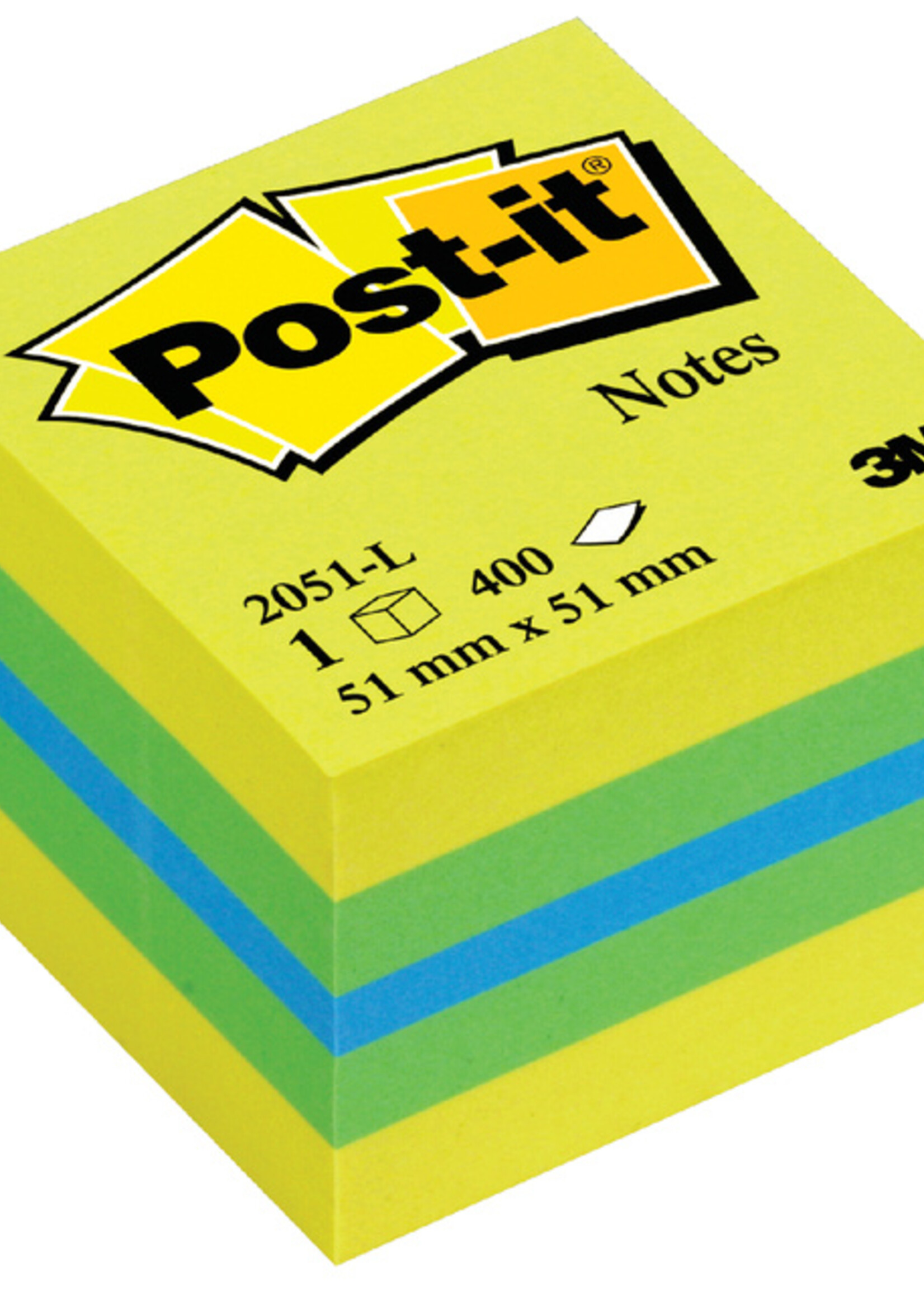 Post-it Bloc-mémos Post-it 20511L cube 51x51mm citron 400 feuillets