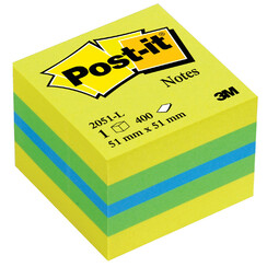 Bloc-mémos Post-it 20511L cube 51x51mm citron 400 feuillets