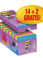Post-it Bloc-mémos Post-it Z-Note S330-16 76x76mm Super Sticky 14+2