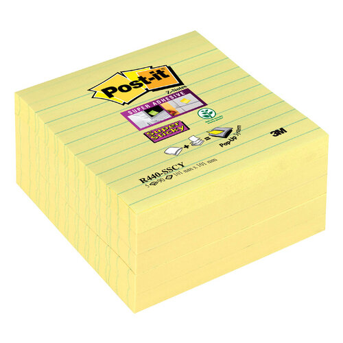 Post-it Bloc-mémos Post-it Z-Note S440 100x100mm Super Sticky jaune