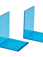 MAUL Boekensteun MAUL 10x10x13cm acryl set 2 neon blauw transparant