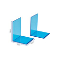 MAUL Boekensteun MAUL 10x10x13cm acryl set 2 neon blauw transparant