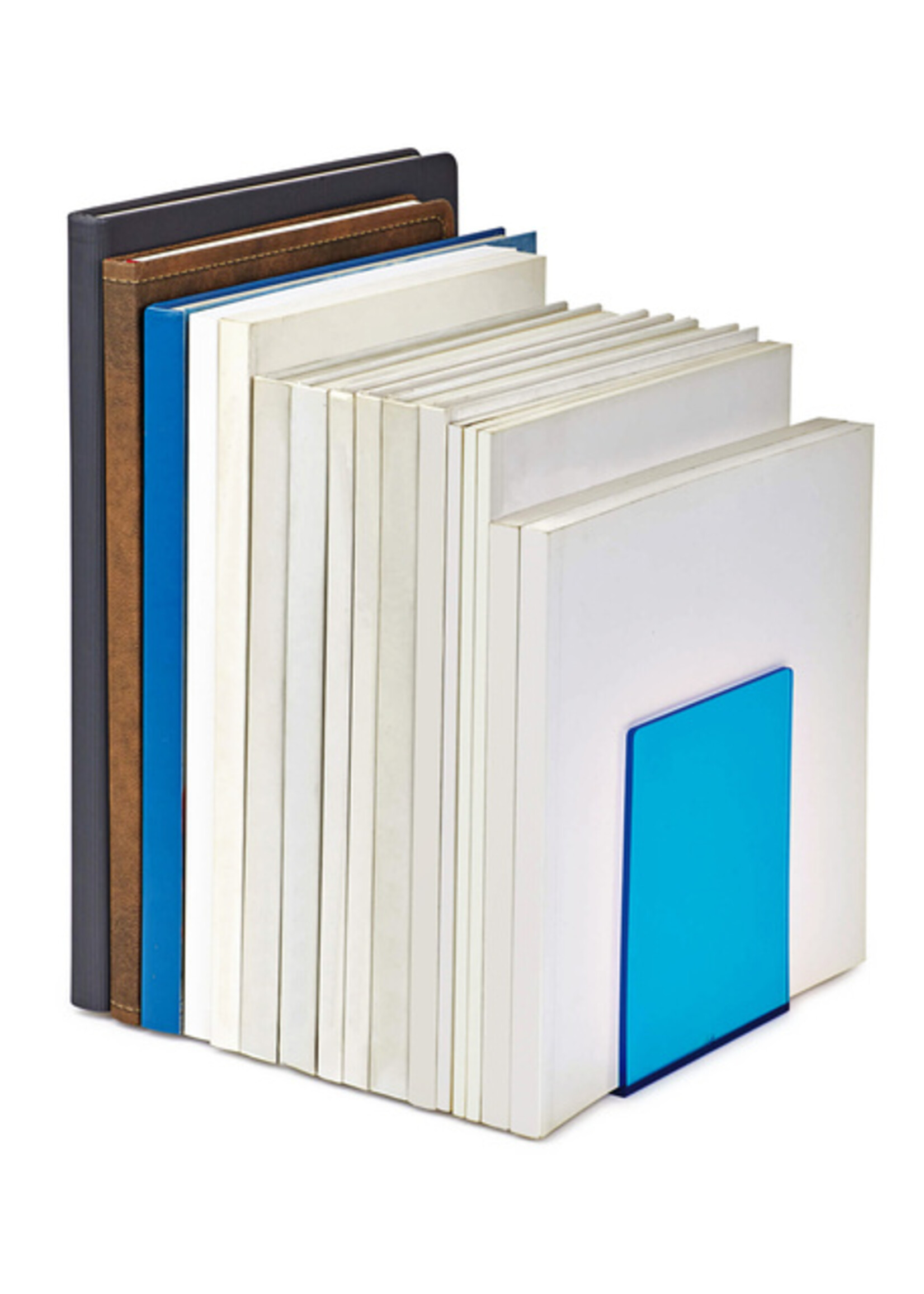 MAUL Boekensteun MAUL 10x10x13cm acryl set 2 neon blauw transparant