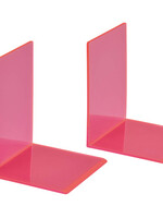 MAUL Boekensteun MAUL 10x10x13cm acryl set 2 neon rood transparant