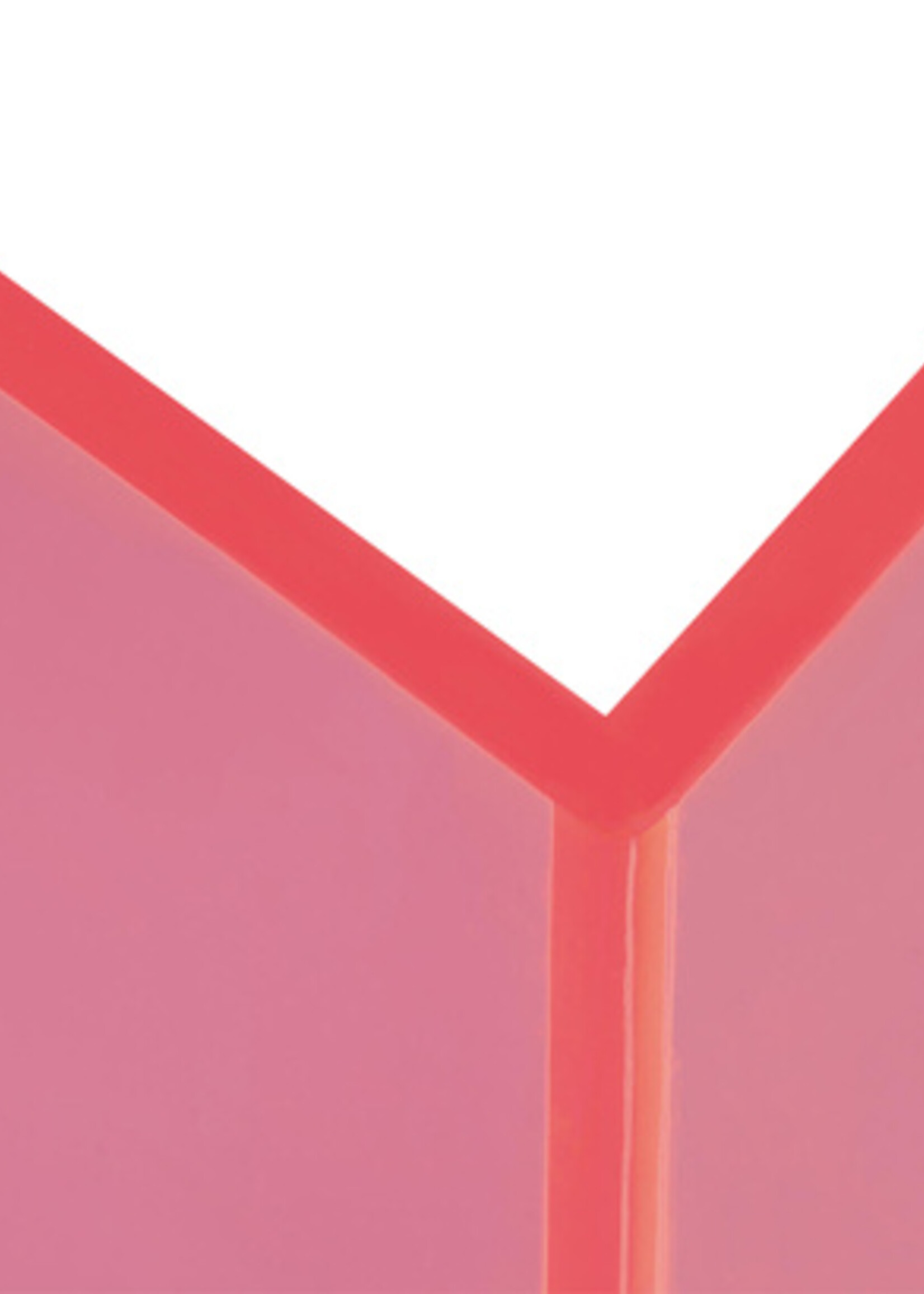 MAUL Boekensteun MAUL 10x10x13cm acryl set 2 neon rood transparant