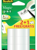 Scotch Plakband Scotch Magic 19mmx15m 2+1 gratis onzichtbaar
