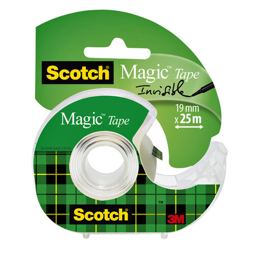 Scotch Ruban adhésif invisible Scotch Magic 810 19mmx25m + dérouleur invisible