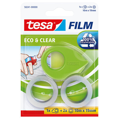 Tesa Ruban adhésif Tesa 58241 Eco&Clear 19mmx10m dérouleur mini