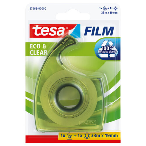 Tesa Ruban adhésif Tesa 57968 Eco&Clear 19mmx33m dérouleur