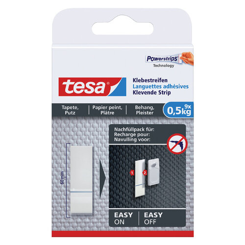 Tesa Dubbelzijdige powerstrip Tesa behang en pleisterwerk 0.5kg