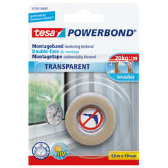 Powerbond Tesa 55743 montagetape transp 19mmx1,5m