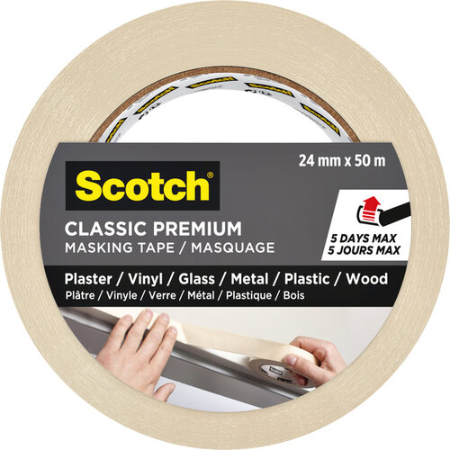 Scotch Afplaktape Scotch Premium Classic 24mmx50m beige
