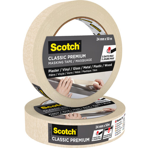 Scotch Afplaktape Scotch Premium Classic 24mmx50m beige