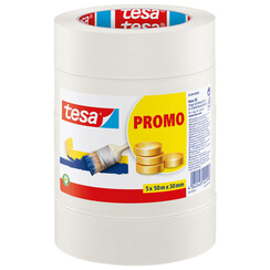 Afplaktape Tesa 55349 basic promo 30mmx50m 5rollen