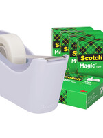 Scotch Plakbandhouder Scotch C18 lavendel + 6rol magic tape 19mmx33m