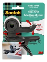 Scotch Plakbandhouder Scotch Clip C19 donkergrijs + 1rol magic tape 19mmx8.89m