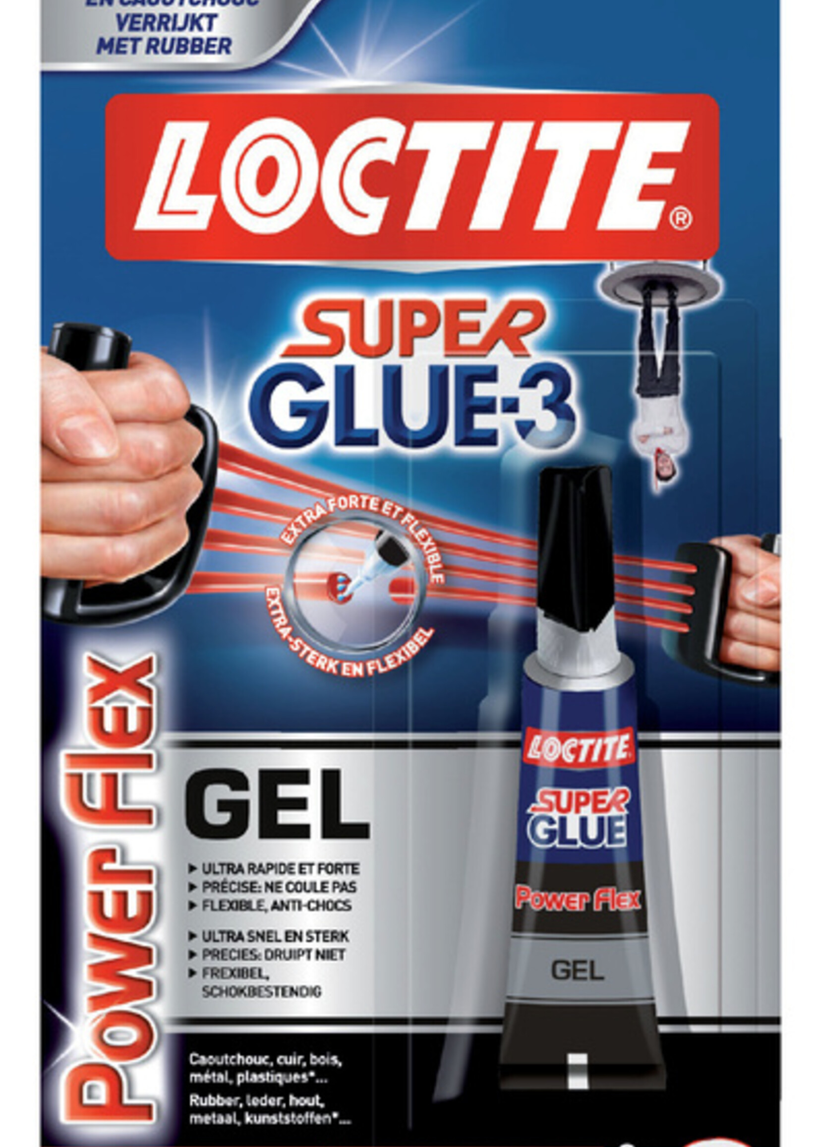 Loctite Secondelijm Loctite Powerflex gel tube 3gram op blister