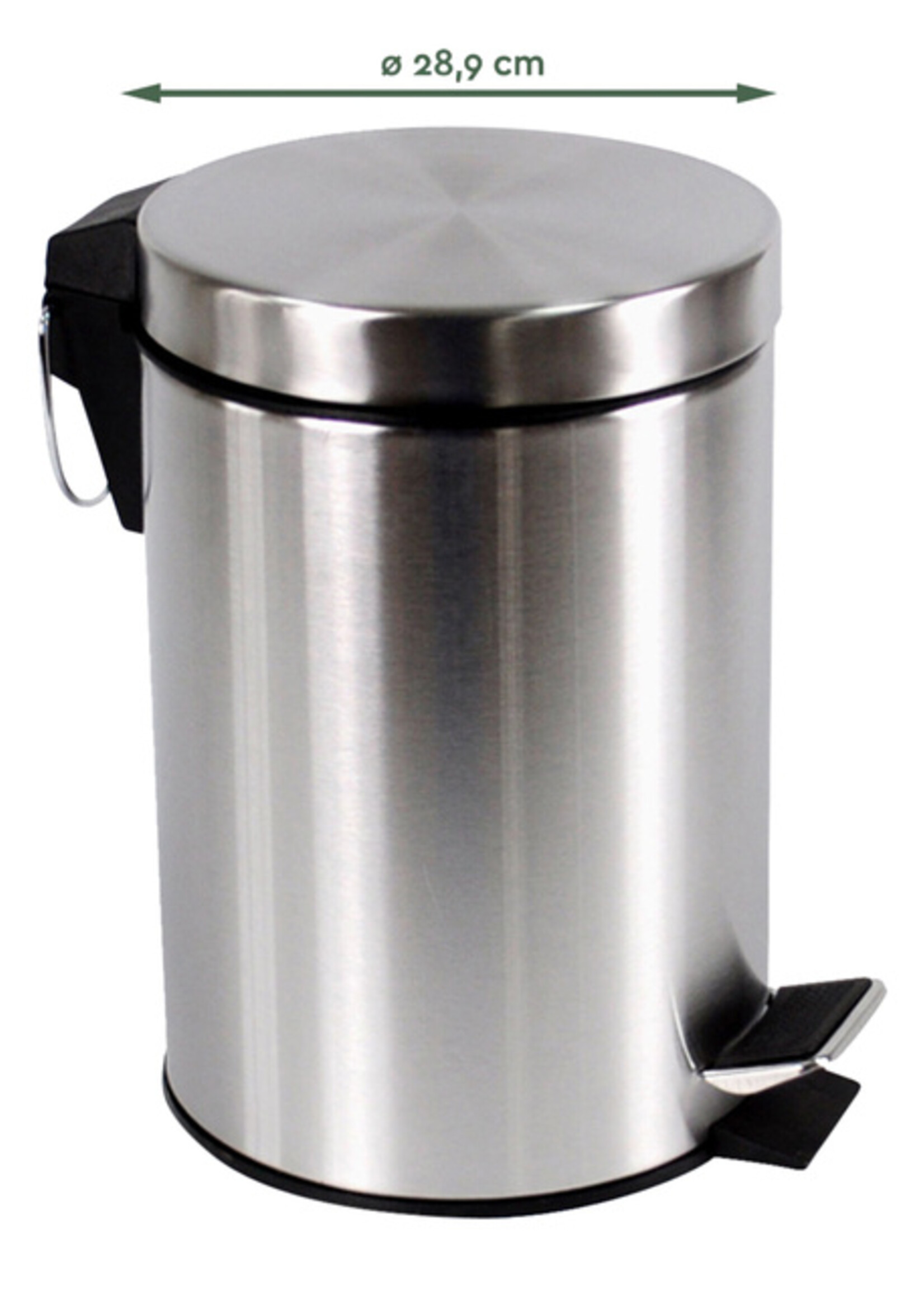 Afvalbak BRASQ pedaalemmer 20 liter RVS