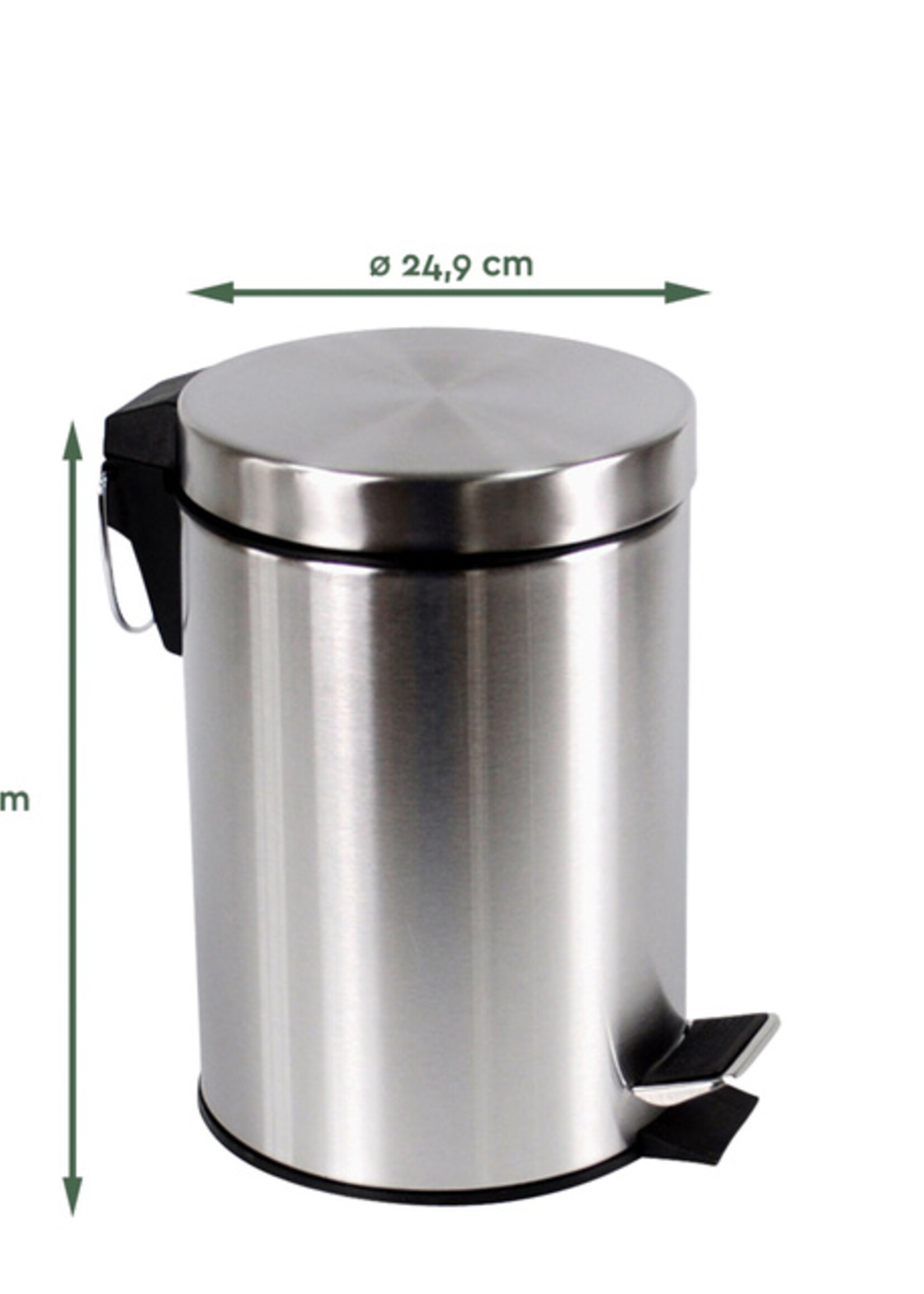 Afvalbak BRASQ pedaalemmer 12 liter RVS